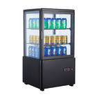 Convenience Store Vertical 4 Flat Glass Countertop Display Chiller